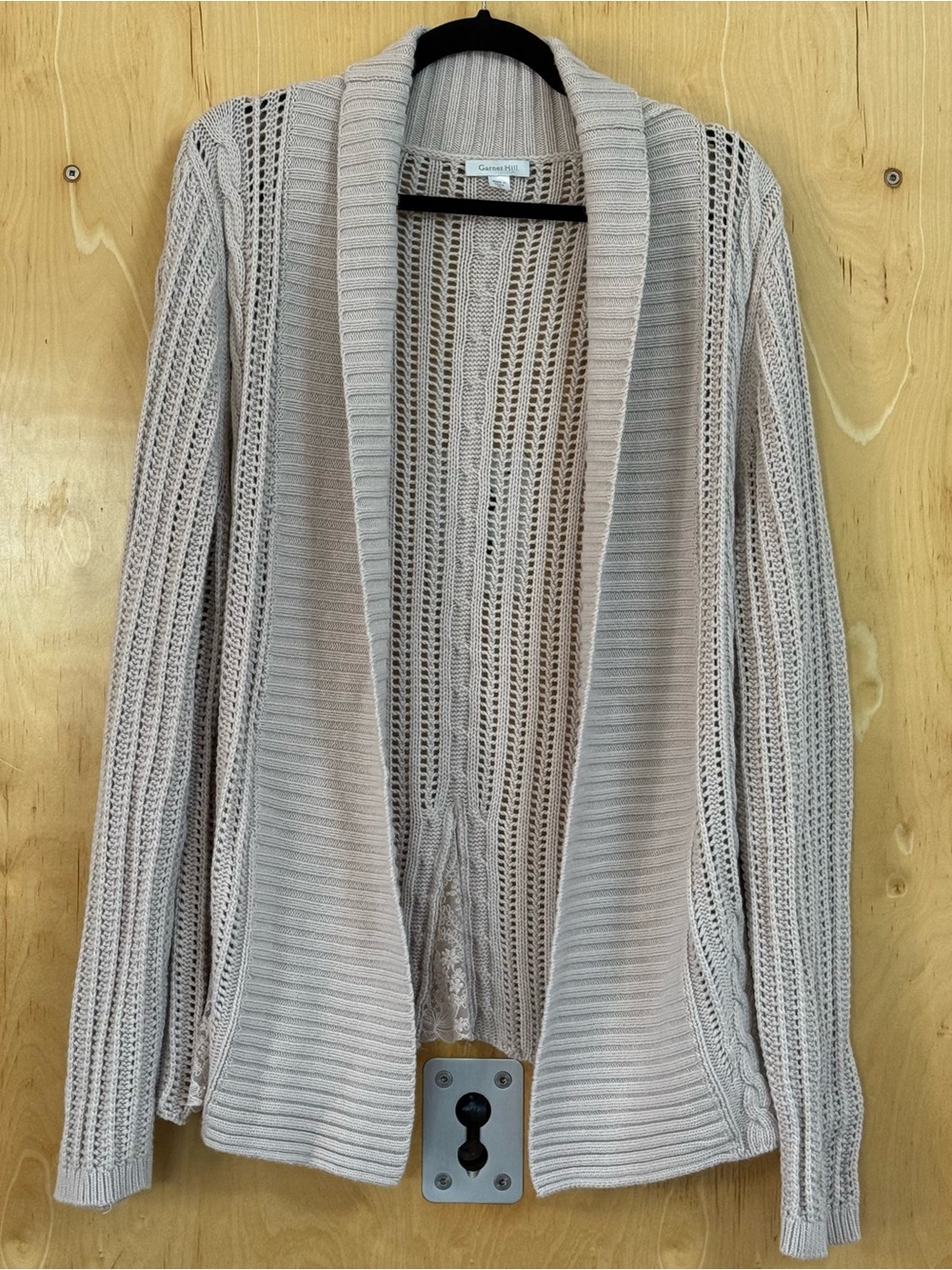 Garnet Hill Cream Open-Front Knit Cardigan
